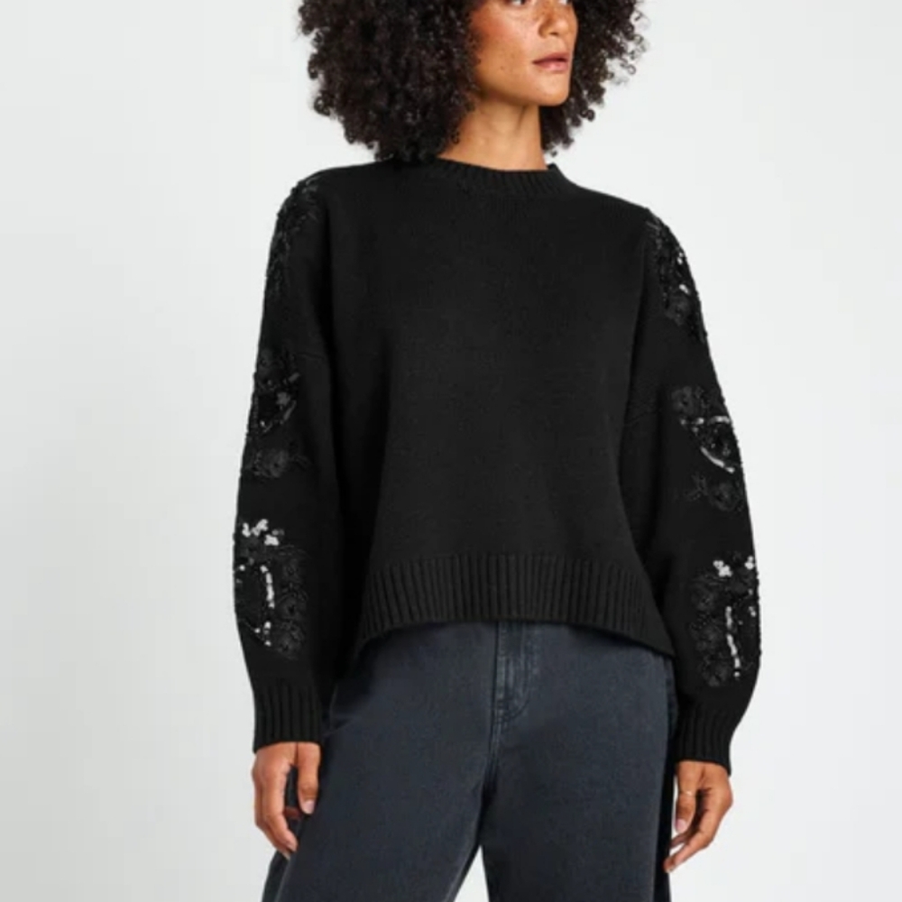 Splendid‎ Leanna Sweater In Black NWT